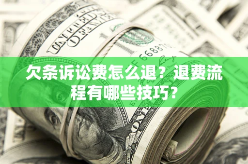 北京欠条诉讼费怎么退？退费流程有哪些技巧？