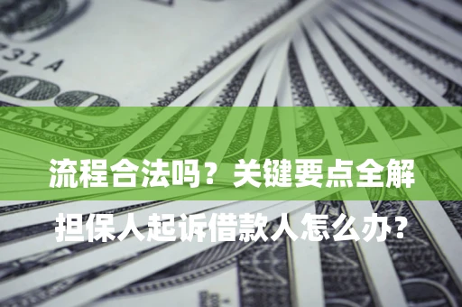 北京

担保人起诉借款人怎么办？流程合法吗？关键要点全解析