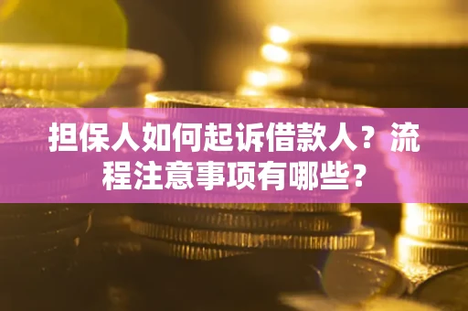 北京担保人如何起诉借款人？流程注意事项有哪些？